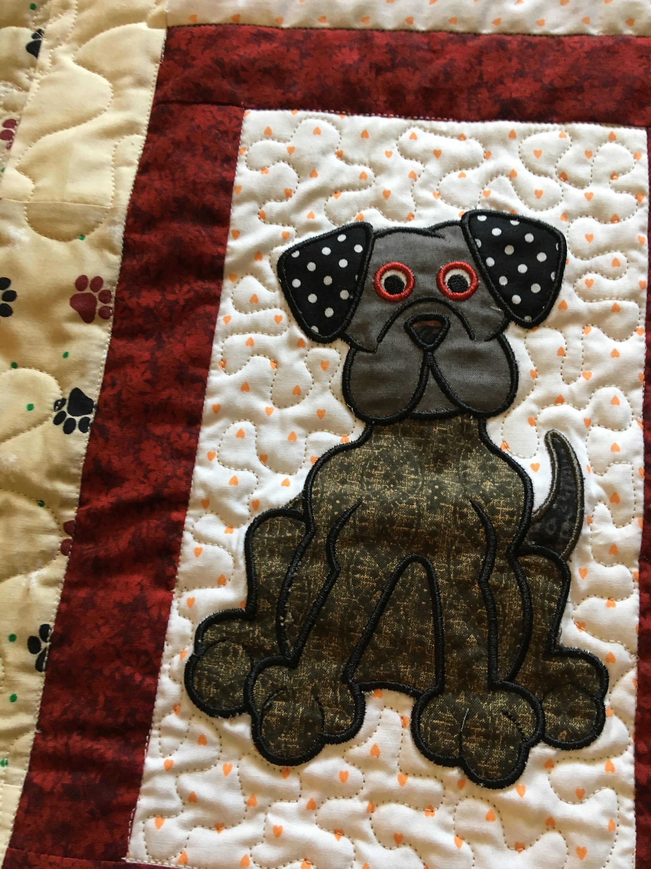 Custom Embroidered Applique Dog Quilt/Nursery Quilt With Dog Etsy