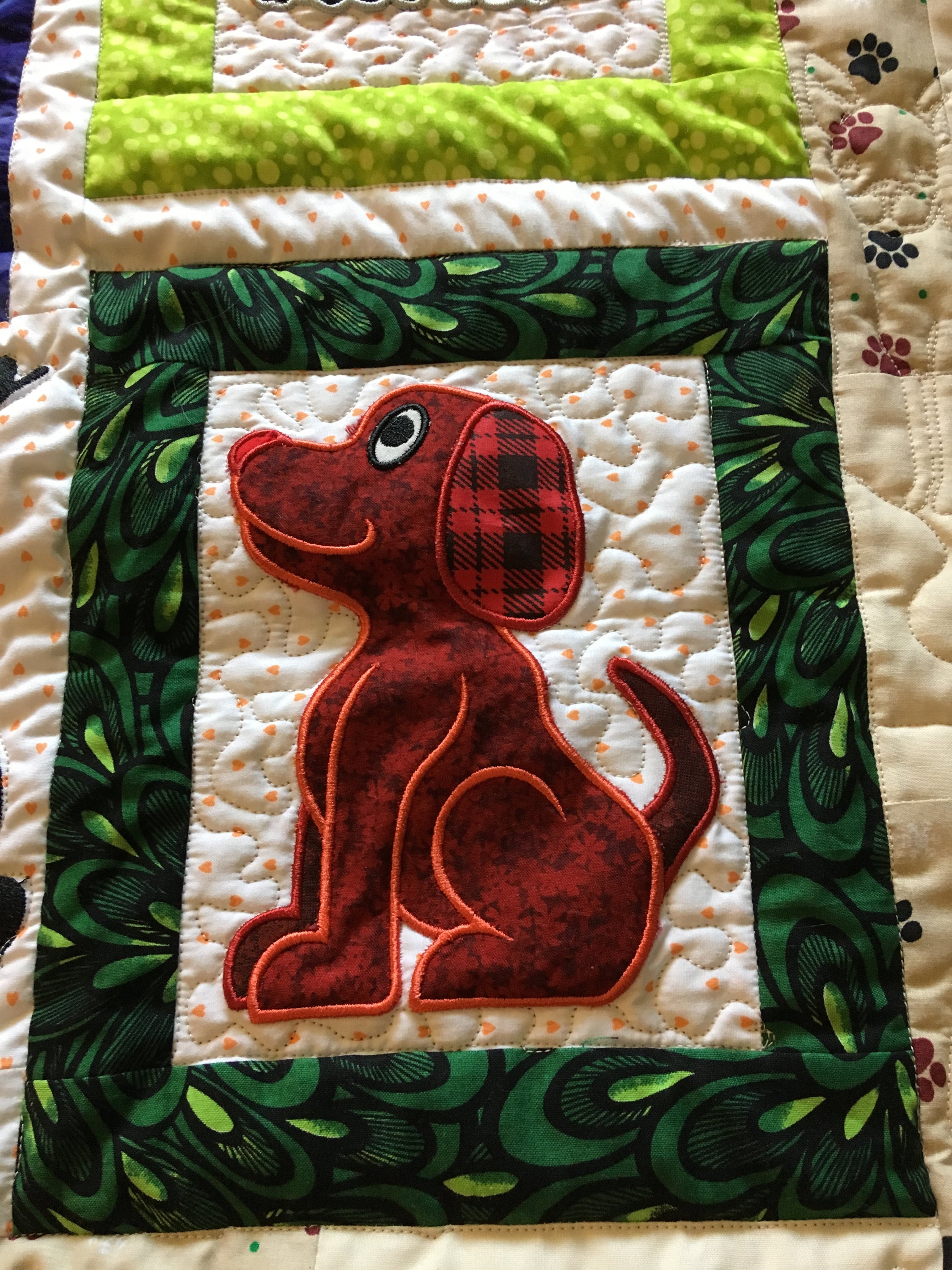 Custom Embroidered Applique Dog Quilt/Nursery Quilt With Dog Etsy