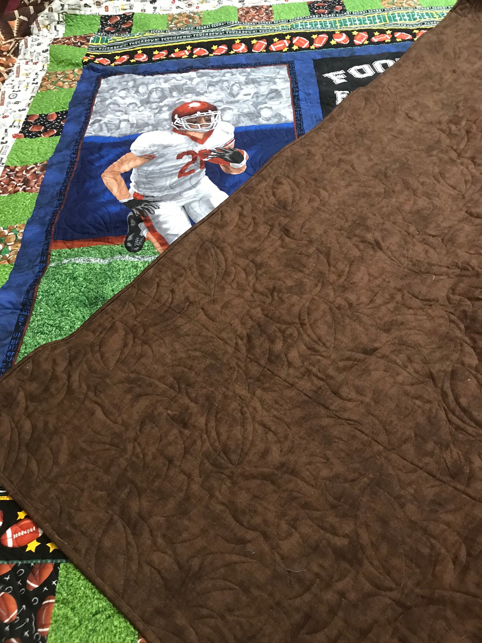 Football Quilt for Teens or Adults/83x95 in Queen Etsy