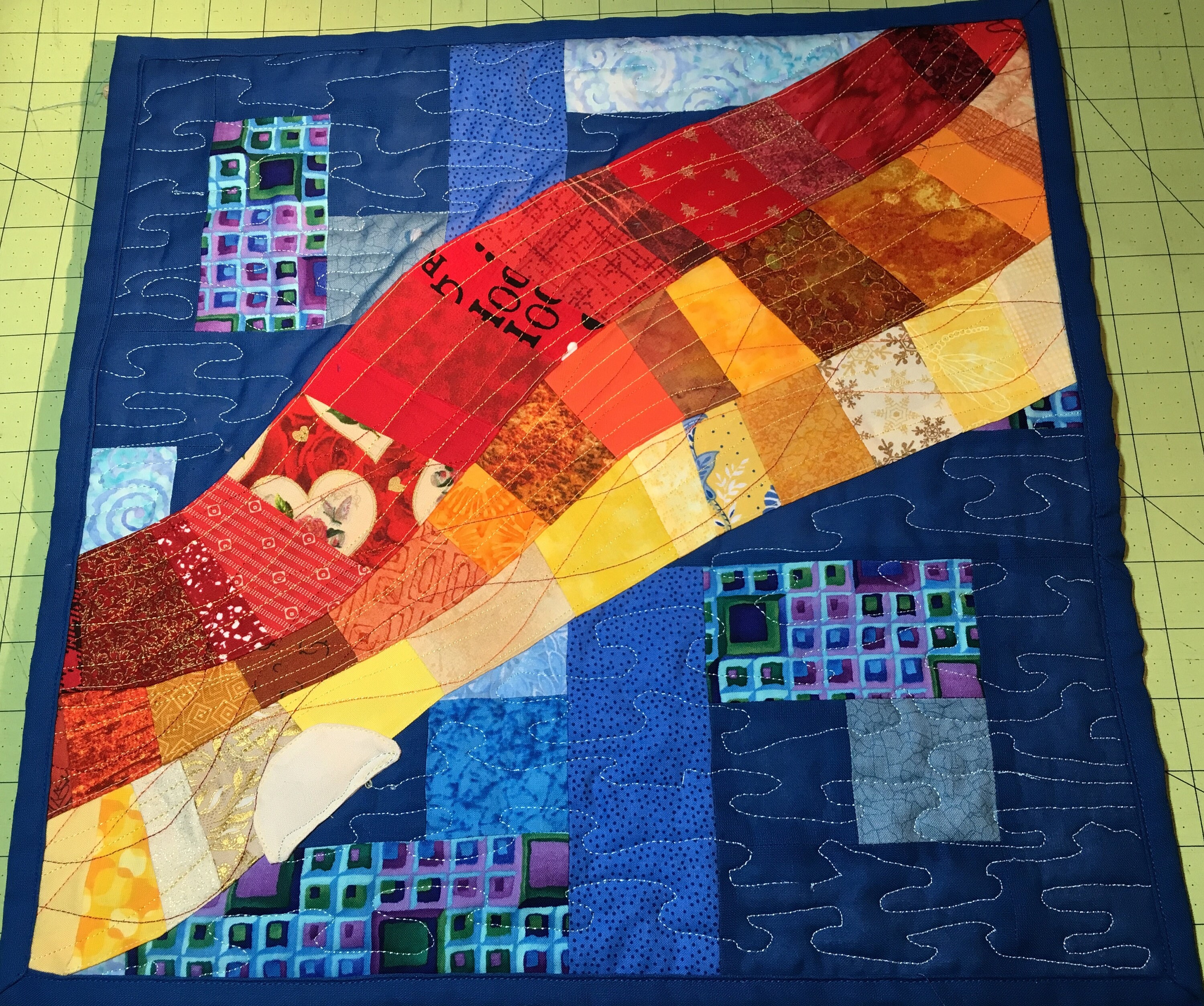 Contemporary Sunrise Quilt/patchwork Wall Art/mini Art Etsy