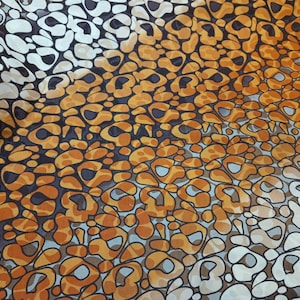 Brown,Burnt Orange & Cream Abstract Geometric Print Fabric/Brown And Orange Geometric Fabric,Quilter&#39;s Cotton/Abstract  Fabrics