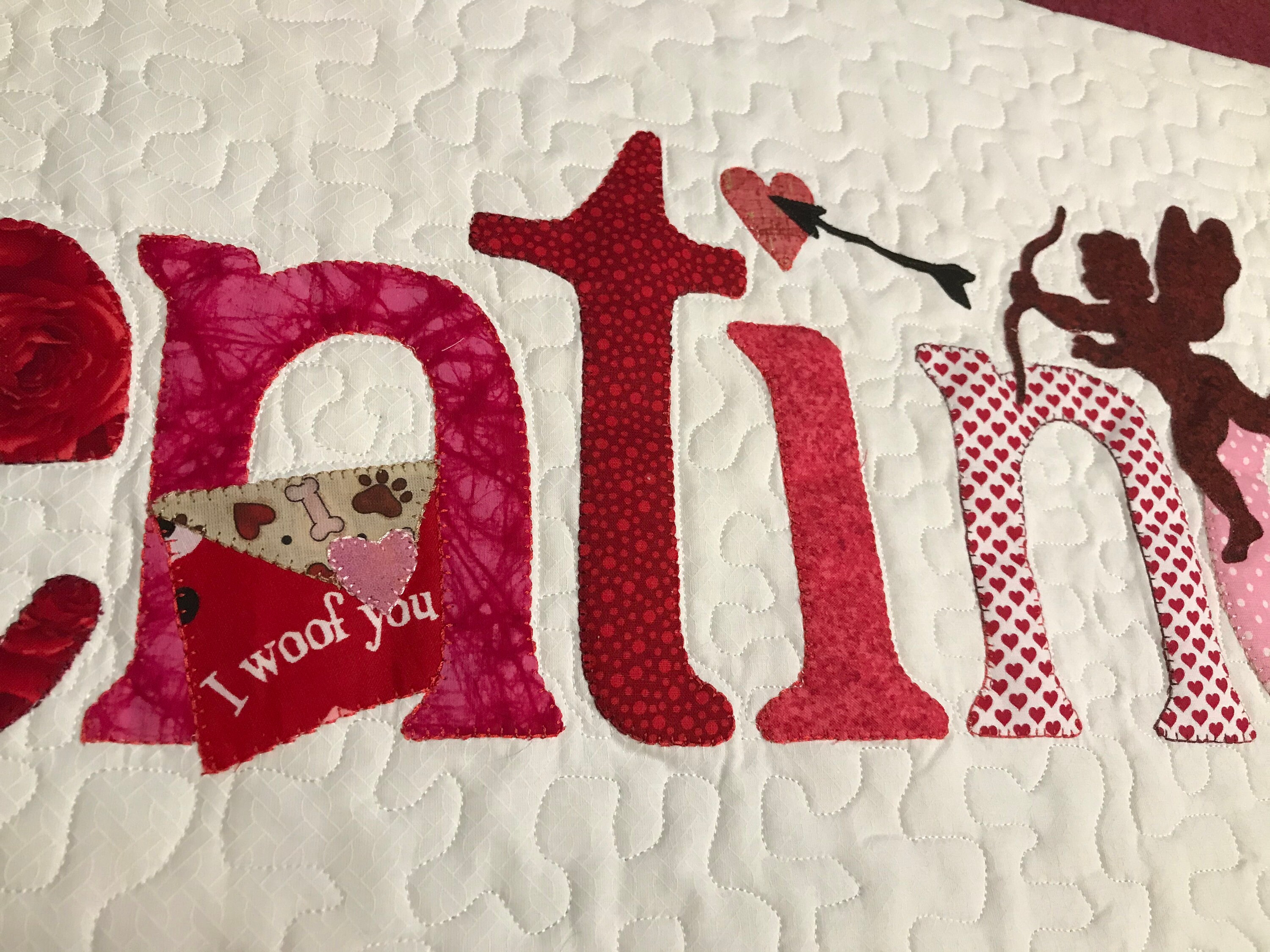 Valentine Pillow Cover/Dog Lovers Gift/Quilted Etsy