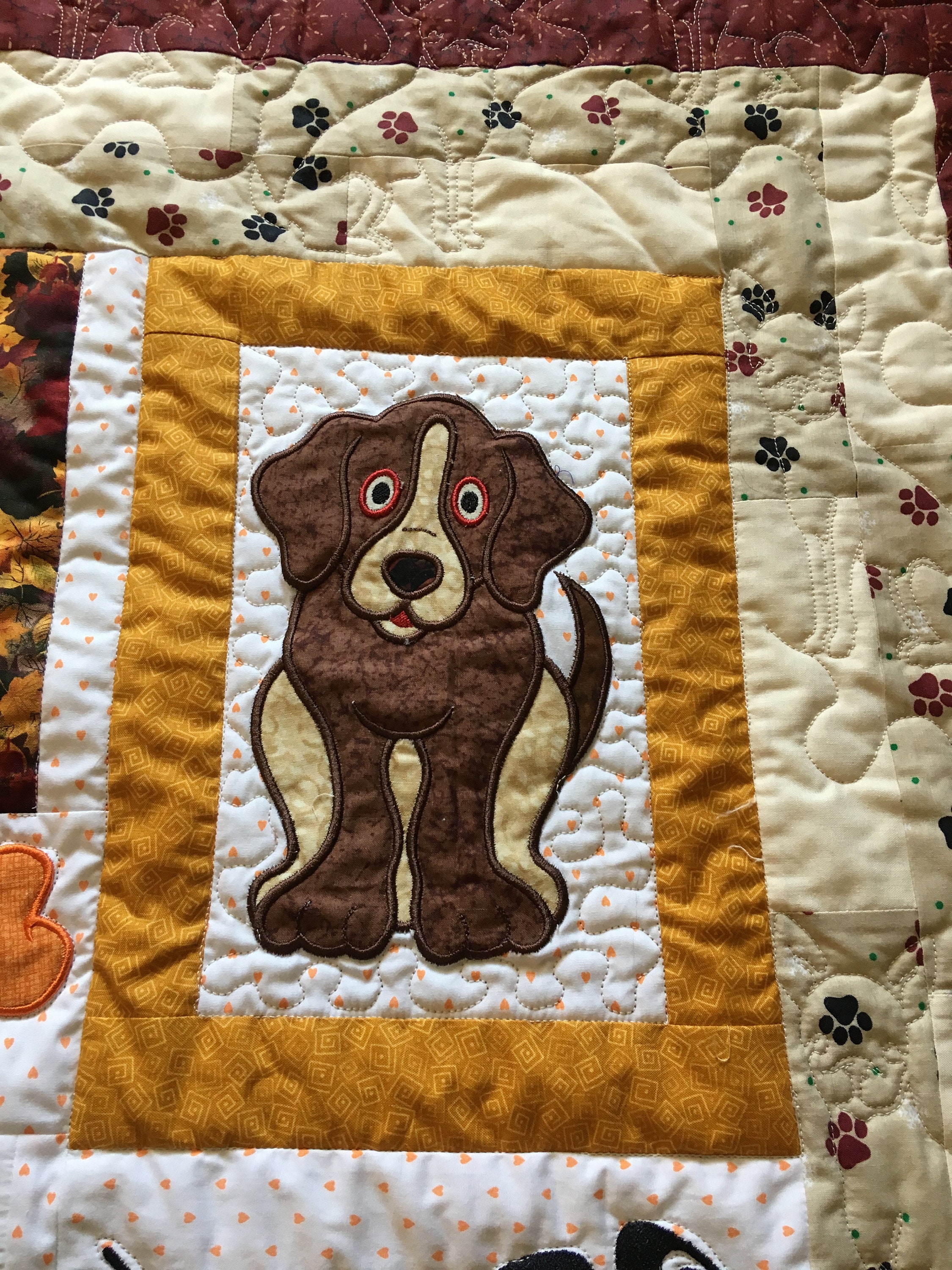Custom Embroidered Applique Dog Quilt/Nursery Quilt With Dog Etsy