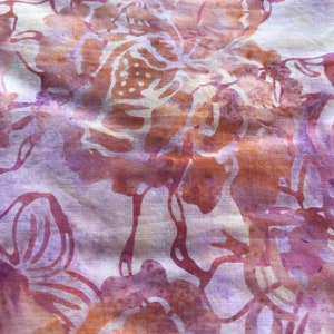 Pastel Coral, Pink And Yellow Gold Fabric With Floral Design By The Yard,Coral Batik Fabric 100% Quilter&#39;s Cotton,Pink & Gold Shades Fabric