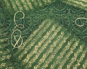 Bright Green And Gold Christmas Fabric,Fabrics By The Yard, 100% Quilter&#39;s Cotton,Green Fabric,Gold Fabric,Christmas Fabrics