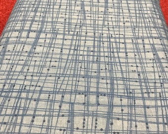 Turquoise Fabric With Blue Lines And Dots Print Design,Fabric By The Yard, 100% Quilter's Cotton,Turquoise Fabric,Blue Fabrics
