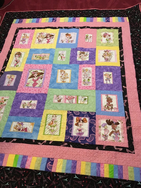 Full Size Girl Colorful Quilt Gift Idea Handmade Pink Quilt Etsy