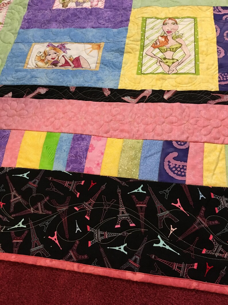 Full Size Girl Colorful Quilt Gift Idea Handmade/pink Quilt Etsy