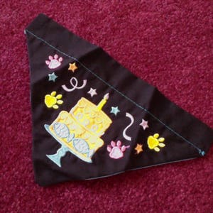 Custom Pet Clothing For Cat/Pet Accessory/Pet Scarf/Custom Cat Birthday Bandana/Cat Scarf/Black Bandana/Pet Bandana/Personalized For You