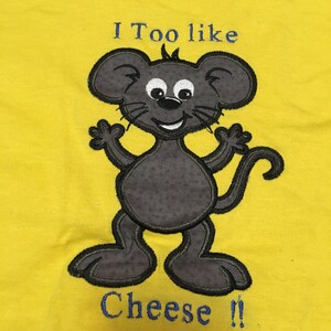 Kids Yellow Mouse Shirt With Saying/Unisex T Shirt/Applique' Shirt/Embroidered Design Shirt/Birthday Gift/Kid's Clothes/Boy shirt/Girl Shirt