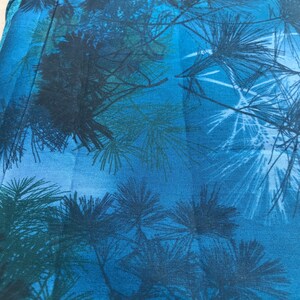 Turquoise And Blue Tree Design Fabric By The Yard, 100% Quilter&#39;s Cotton, Turquoise Fabric For Sale, Blue Fabric For Sale