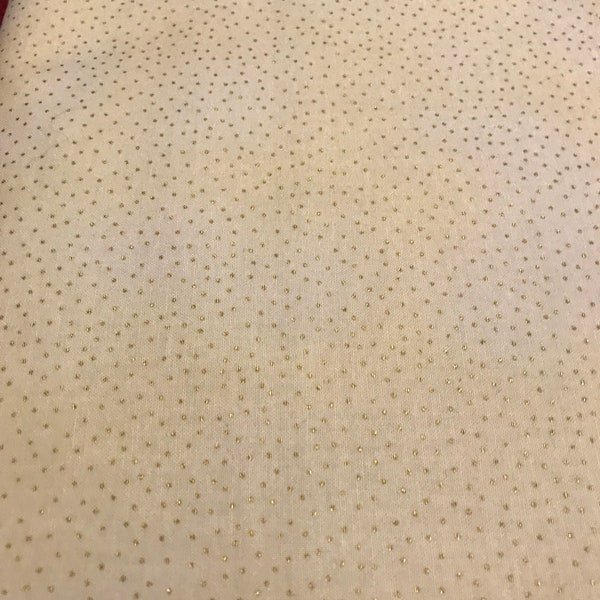 Beige With Gold Dots Fabric,Beige Fabrics,Gold Fabrics,100% Quilter's Cotton,Fabrics For Sale