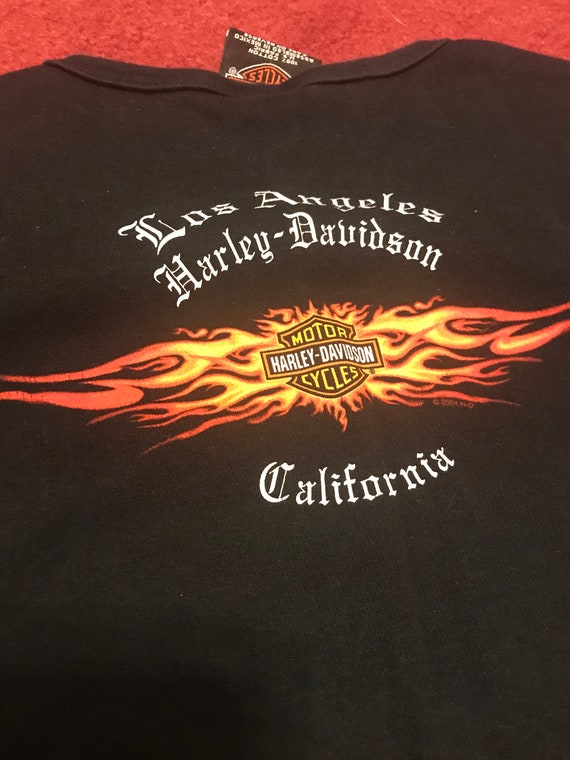 Vintage 1990's Harley Davidson Rhinestone T-shirt… - image 8