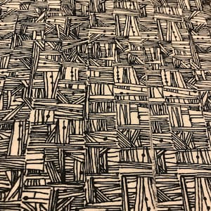 Tissu blanc avec quadrillage noir et impression à pois, l&#39;mètre, 100 % coton pour courtepointe, Tissus blancs, Tissus avec des formes géométriques, Tissu blanc