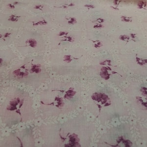 Pink Fabric With Lavender Purple With Flower Print Fabric By The Yard, 100% Quilter's Cotton, Purple Fabrics For Sale,Lavender Fabrics