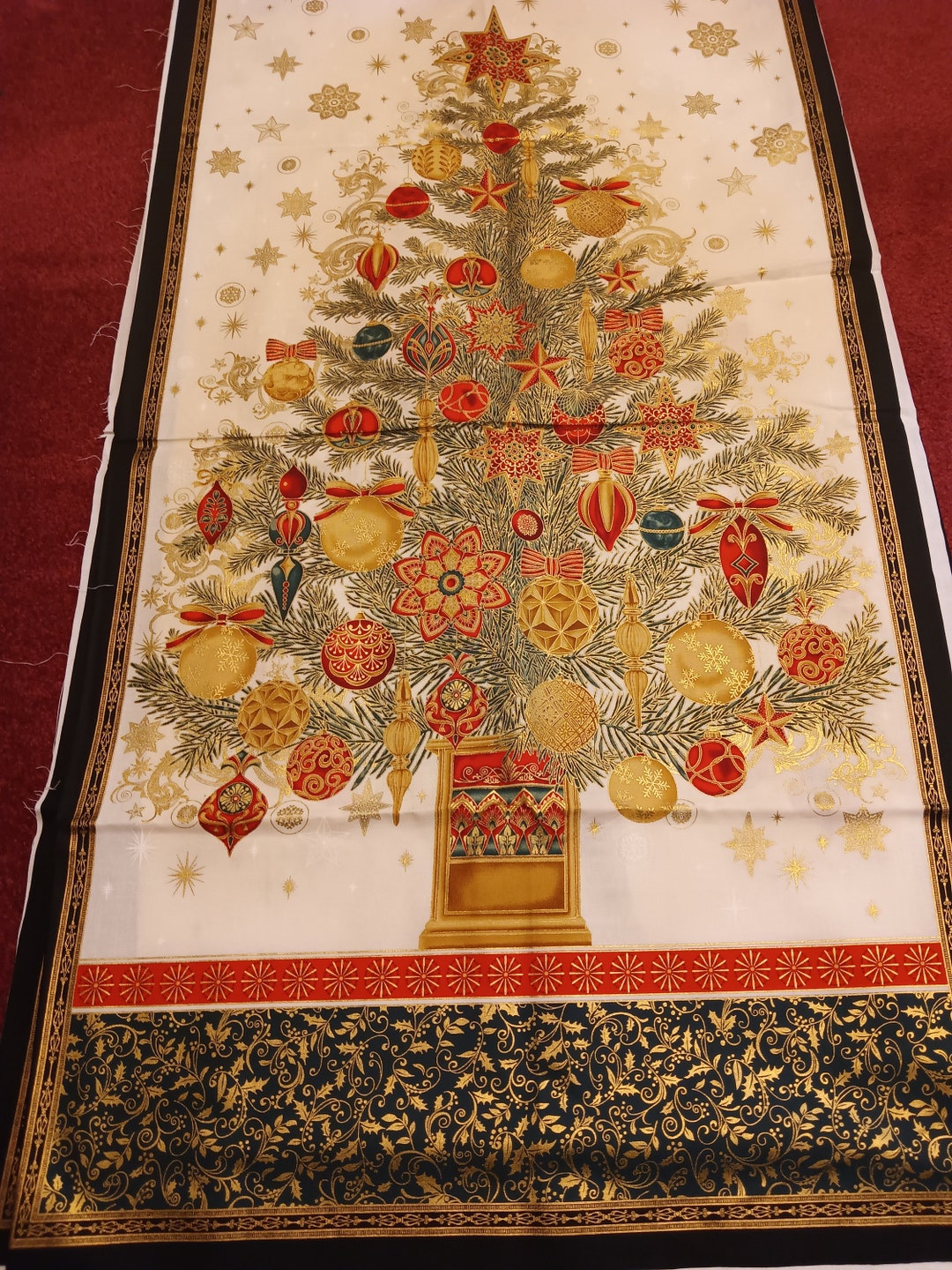 Christmas Tree Fabric Panel/christmas Tree Fabrics/christmas Fabrics