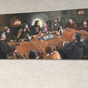 Last Supper Oil Painting,Original Oil Artwork, Oil Painting of Jesus And Disciples, Religious Oil Paintings,Passion Of Christ Artwork