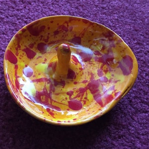 Ceramic Jewelry Ring Dish/Artistic Ceramic Dish/Handmade Pottery/Jewelry Dish/Ceramic Dish/Birthday Gift For Her/Trinket Dish/Jewelry Bowl