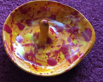 Ceramic Jewelry Ring Dish/Artistic Ceramic Dish/Handmade Pottery/Jewelry Dish/Ceramic Dish/Birthday Gift For Her/Trinket Dish/Jewelry Bowl