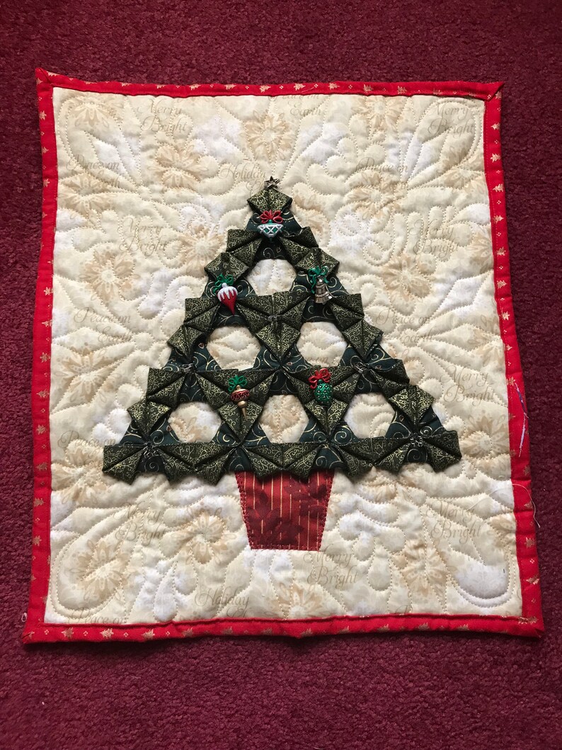 Origami Christmas Tree Wall HangingChristmas Tree Door Hanger QuiltChristmas Tree Wall Decor3 D Christmas Tree Wall ArtTree Door Hanging