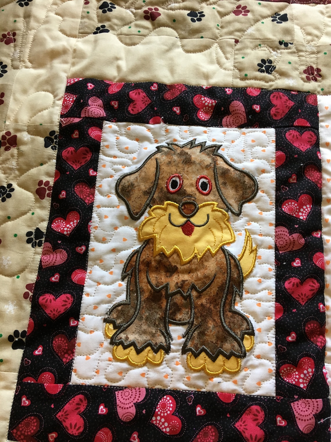 Custom Embroidered Applique Dog Quilt/Nursery Quilt With Dog Etsy