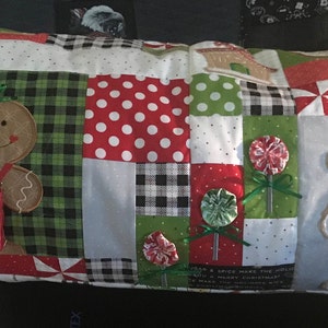Gingerbread Lumbar Pillow Cover Or Table Runner 16X38 inches/Christmas Decor/Christmas Bench Pillow Cover/ Holiday Gifts/Winter Table Runner