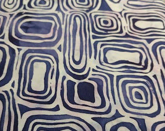 Tela Batik Multishade azul oscuro y claro cortada a medida, tela Batik azul, tela azul con diseño geométrico, algodón 100% quilter