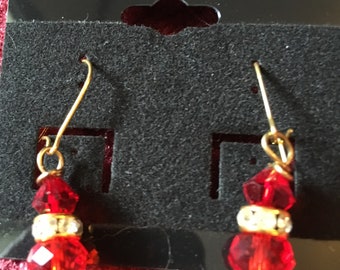 Valentine Earrings Dressy Handmade Swarovski Crystal Drop Dangle Earrings With Rondelle Spacers Fashion Jewelry Gift Ideas For Her Christmas