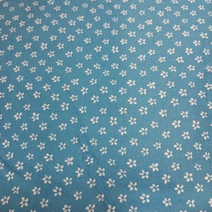 Donker turkoois met wit bloemmotief, stof op maat gesneden, 100% quilter&#39;s katoen, turquoise stof te koop
