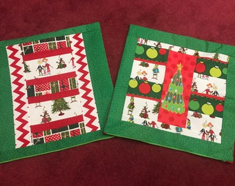 Two Grinch Pillow Covers/Christmas Room Decor/Zipper Christmas Pillow Cover/Kids Holiday Pillow/Grinch Christmas Pillow Cover/Holiday Decor