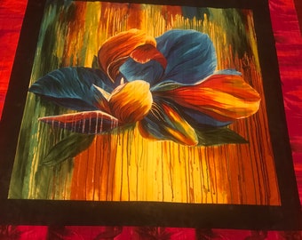 Colcha com estampa de pássaros/Colcha decorativa floral com pássaros ou para pendurar na parede/Colcha com estampa floral/Colcha decorativa de 170 x 160 cm/Arte de parede acolchoada, Ideias para presentes, Cobertores acolchoados