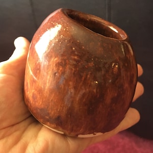 Marbled Brown Ceramic Vase, Brown Pencil And Pen Holder/Pottery Desk Paper Weight/Ceramics And Pottery/Ceramic Gift Ideas For Christmas