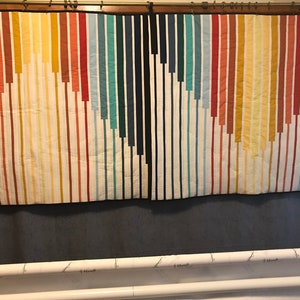 Mid Century Modern Art Sister Quilted Wall Hangings,Rainbow Sister Wall Hanging,Wall Art,Fiber Art Decor Housewarming,Wedding, Christmas