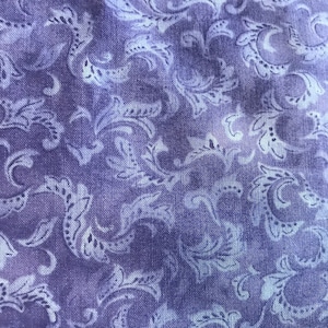 Medium Purple And Lavender With Swirl Leaf Pattern, Fabric By The Yard, 100% Quilter's Cotton, Purple Fabrics For Sale,Lavender Fabrics