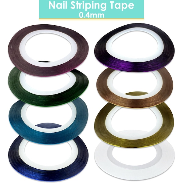 0.4 mm Nail Striping Tape - No Glue Needed! - For Nail Art, Nail Designs and Patterns, Creating Flawless Manicures and Pedicures