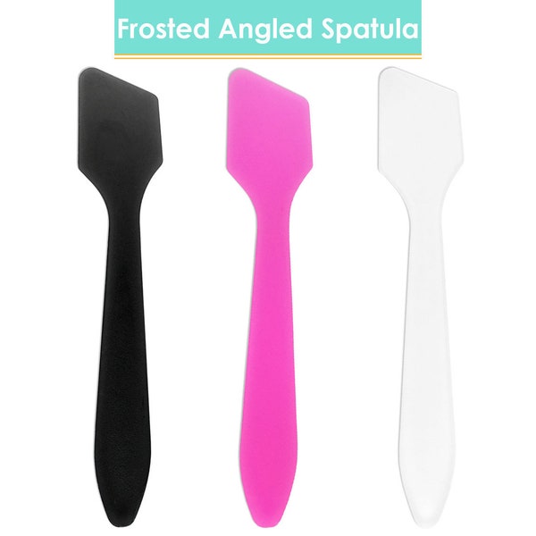 Pana Angled High Quality Cosmetic Makeup Plastic Spatula Scoop - Reusable Washable - Perfect for Mixing or Sampling Beauty Products