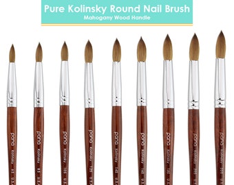 Kolinsky Nail Brush Etsy 5 pieces different size acrylic nail brush for acrylic powder manicure pedicure round nail art brush with glitter handle for diy nail art (gold). kolinsky nail brush etsy
