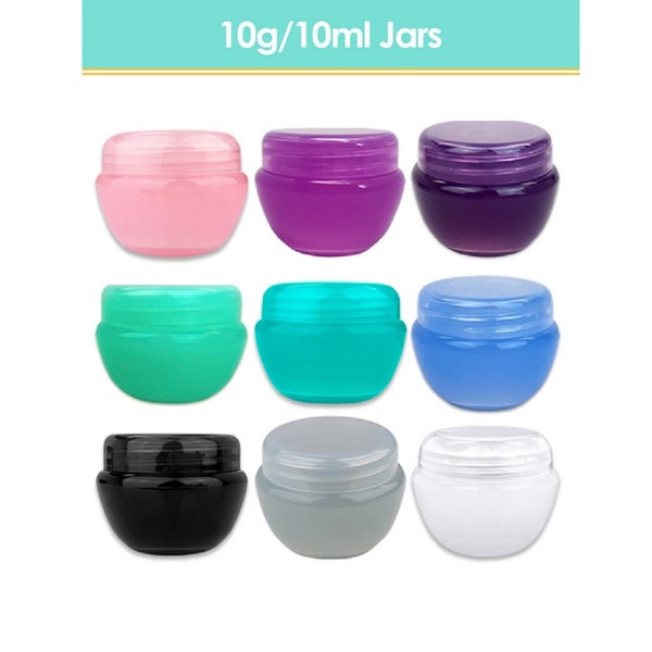 10 Gram 10 ml Round Oval Plastic Container Jars with Inner Liner and Lid - Perfect for Lip Balm Beard Wax Hand Butter Creams