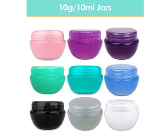 10 Gram 10 ml Round Oval Plastic Container Jars with Inner Liner and Lid - Perfect for Lip Balm Beard Wax Hand Butter Creams