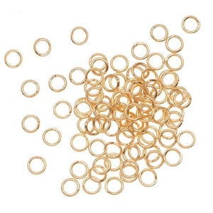 100 Pieces Gold Plated 4mm Open Jump Rings - Perfect for DIY Jewelry Making - Necklace, Earrings, Bracelet, Anklet, Accessories and More!