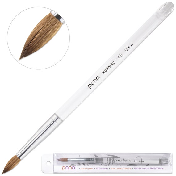 Pana Finest 100 Pure Kolinsky Nail Brush With Clear Oval Etsy