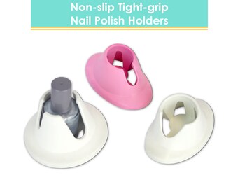 Beauticom 2 Piece Oval or Round Shaped Non-slip Tight-grip Nail Polish Holder