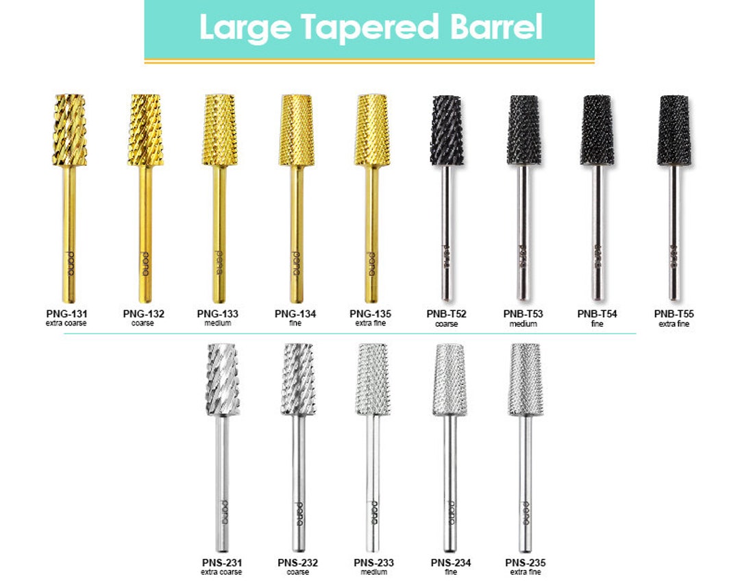 Pana 3 32 Tapered Barrel Carbide Nail Drill Bit Extra Fine to Extra Coarse Grit for Electric Dremel Drill Machine gold silver black Etsy Sweden