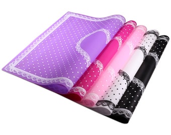 Tapete de silicona para espacio de trabajo para manicura, perfecto para estampar, marmolear y practicar el arte de las uñas, Lacey Heart Design