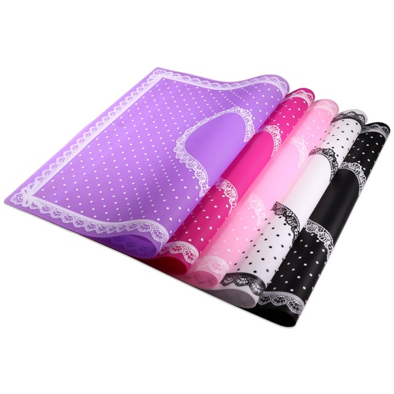 Manicure Silicone Work Space Mat Perfect for Nail Art Stamping, Marbling,  and Practice Lacey Heart Design 