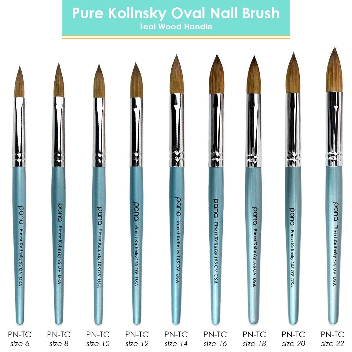 Pana Finest 100 Pure Kolinsky Nail Brush With Oval Crimped Etsy
