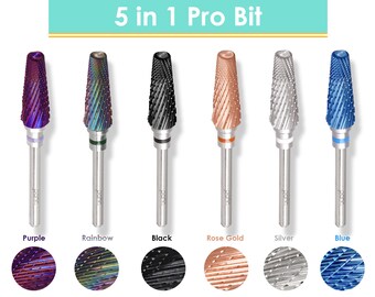 PANA 5-in-1 Pro Upgraded Multi-Function Drill Bit 3/32" Shank Size Tungsten Drill Bit Fast Remove Acrylic Hard Gel Nail