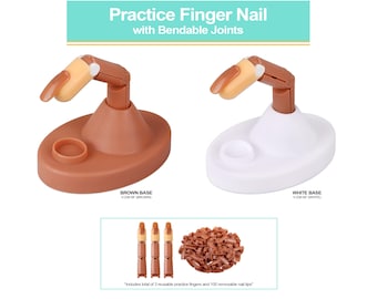 PANA Bendable Joints Training Beginner Practice Silicon Finger Kit with Removable Plastic Nail Tips and Replacement Fingers