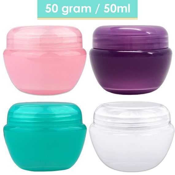 6 High Quality 50 Gram/ml Plastic Oval Container Jars With Liners for  Cosmetic, Salves, Ointments, Oils, Lip Balms, Lip Gloss BPA Free 
