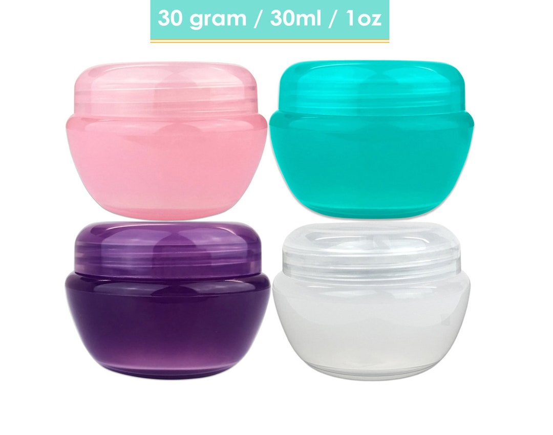 24 Pack Small Glass Containers with Lids 1 oz, Empty Jars with 6 Spatulas  for Creams, Cosmetics, DIY Ointments, Mixing (30ml)